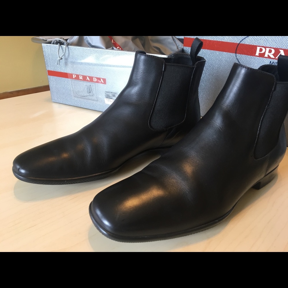 Prada Soft Calf Leather Chelsea Boots w/ Box & DB